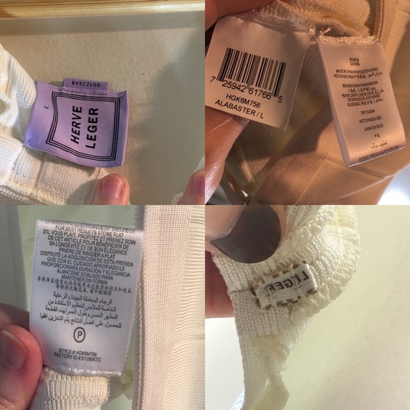 Herve Léger Authentic Bandage Dress Ivory - Picture 8 of 8